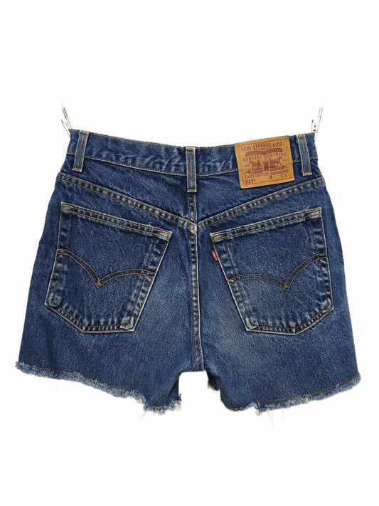Vintage Levis 517 Blue Denim Shorts W30 Cut Off Raw Hem 90s Grunge Festival Y2K