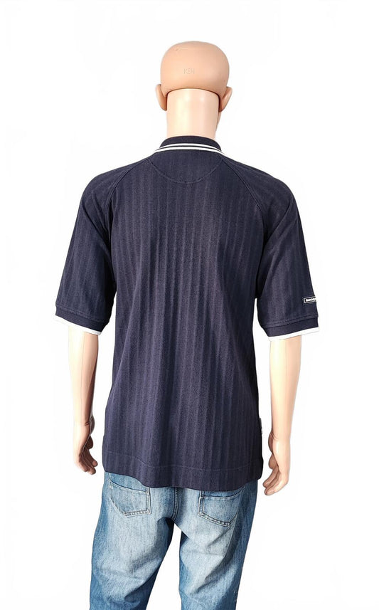 Vintage Le Coq Sportif Embroidered Polo Shirt Faded Navy Retro 80s Men Size XL