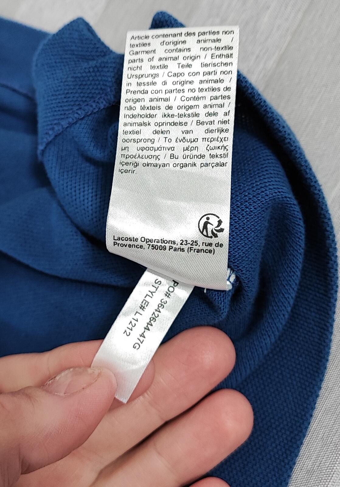 Vintage Lacoste Crocodile Logo Polo Shirt Blue Retro Y2K Men's Size XL