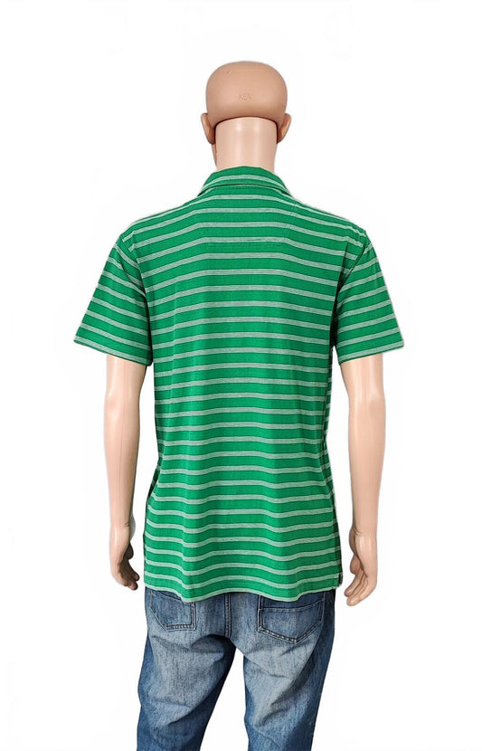 Vintage Timberland Striped Polo Shirt Green White Gorpcore Men's Size XL
