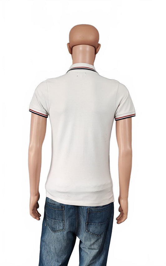 Vintage Jack & Jones Classic Polo Shirt Faded White Retro Y2K Men's Size Small S