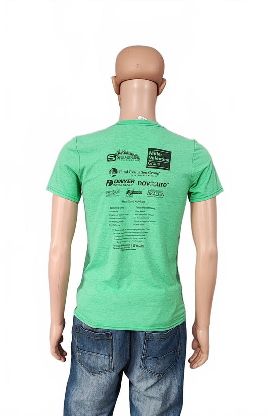 Vintage 2013 Charity Walk Green Graphic T-Shirt Retro Y2K Men's Size Small S