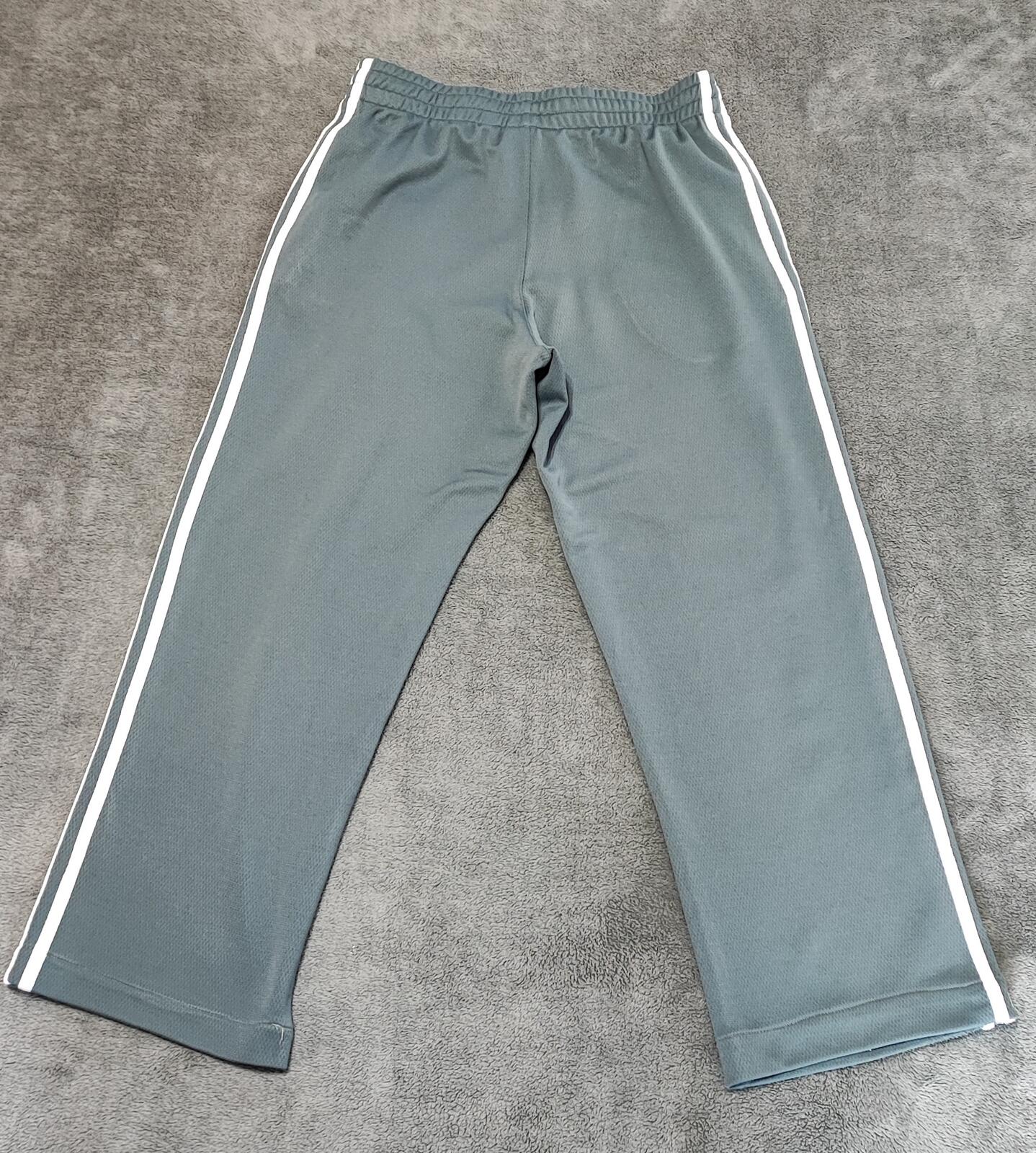 Vintage Adidas Plain Grey Embroidered Logo Tracksuit Bottoms Joggers Men Size S