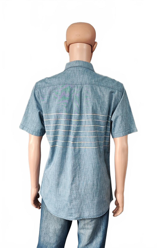 Vintage Vans Checked Short Sleeve Shirt Blue White Men's Size Large L