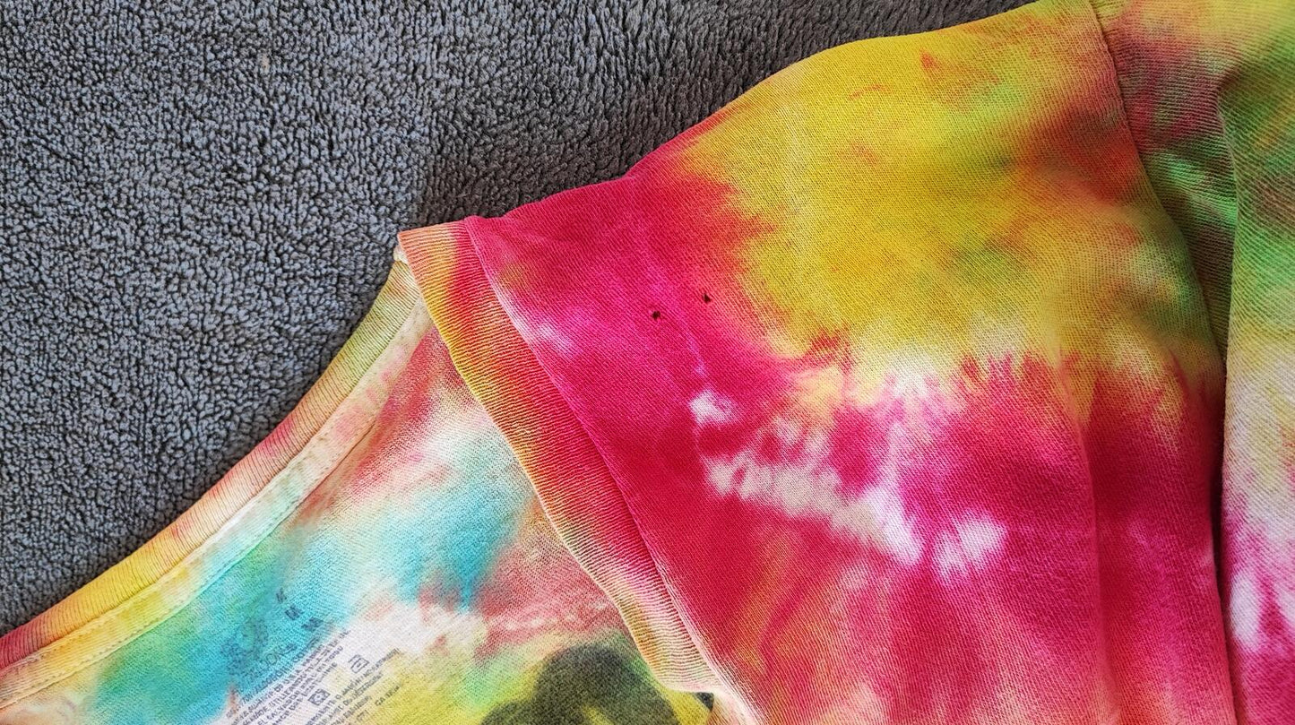 Vintage Bamm-Bamm Flintstones Tie Dye Graphic T-Shirt Retro 90s Men's Size S