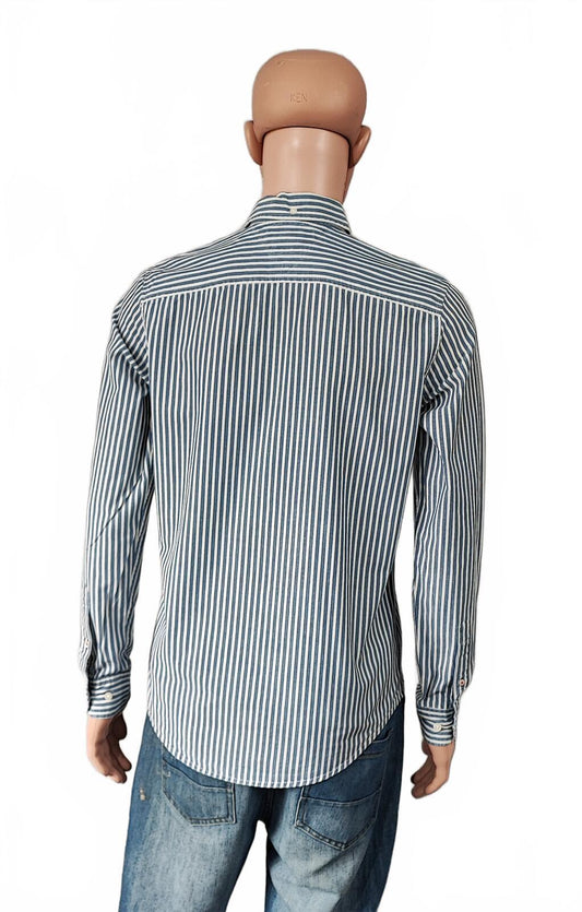 Vintage Tommy Hilfiger Striped Long Sleeve Shirt Blue White Men's Size Medium M