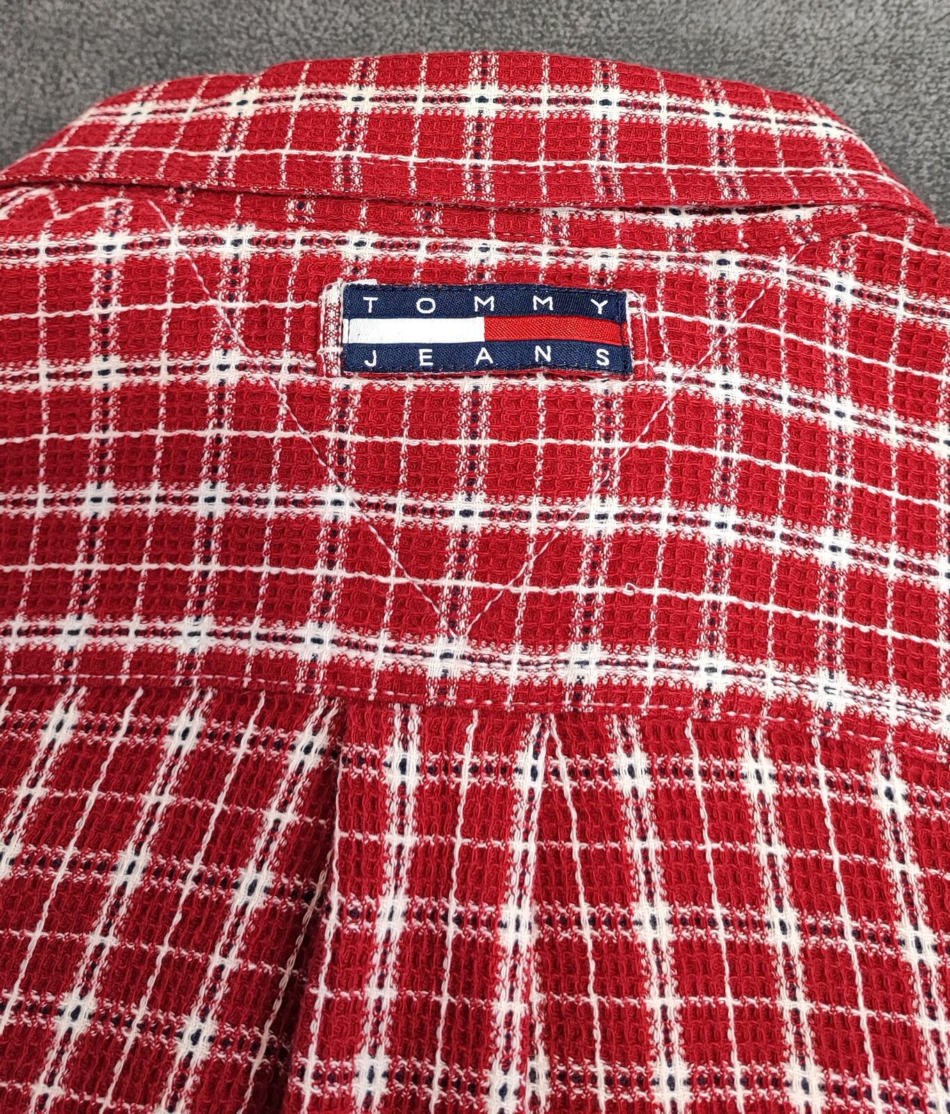 Vintage Tommy Hilfiger Plain Long Sleeve Western Cowboy Shirt Red Men Size XXL