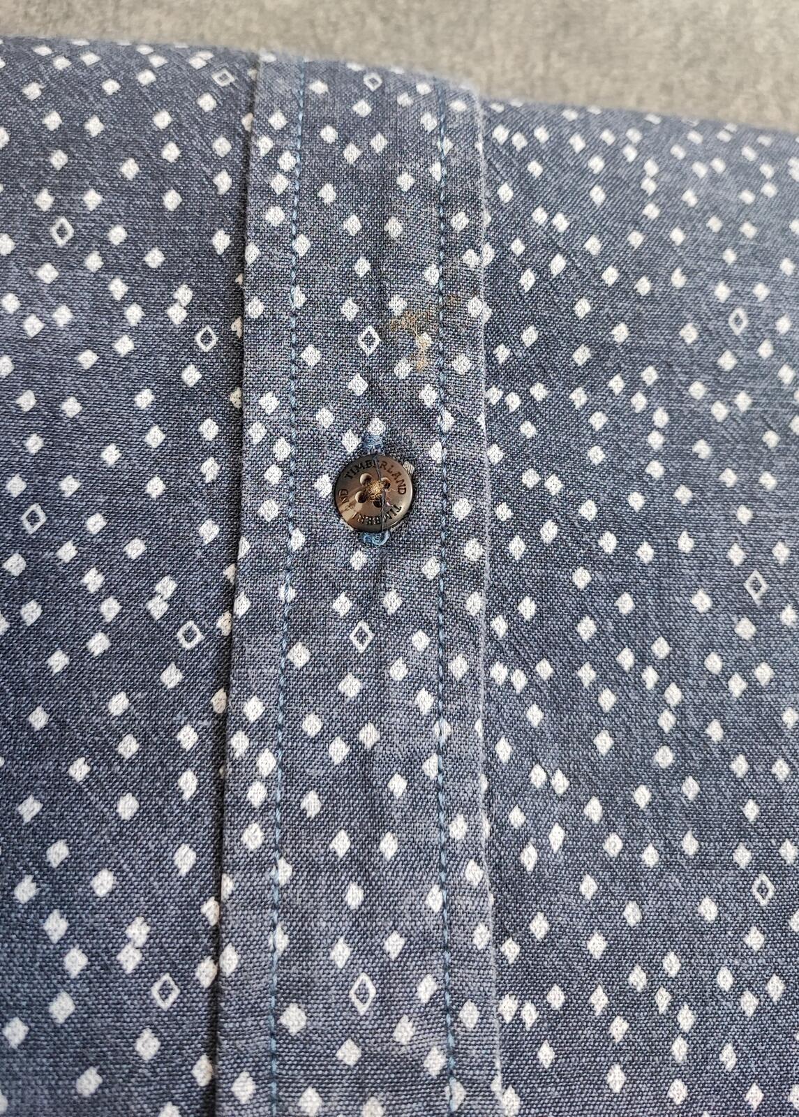 Vintage Timberland Geometric Pattern Long Sleeve Shirt Blue Men's Size Small S