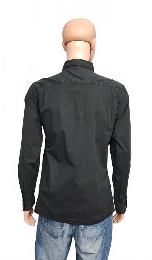 Vintage DKNY Plain Faded Black Long Sleeve Minimalist Shirt Men Size Large