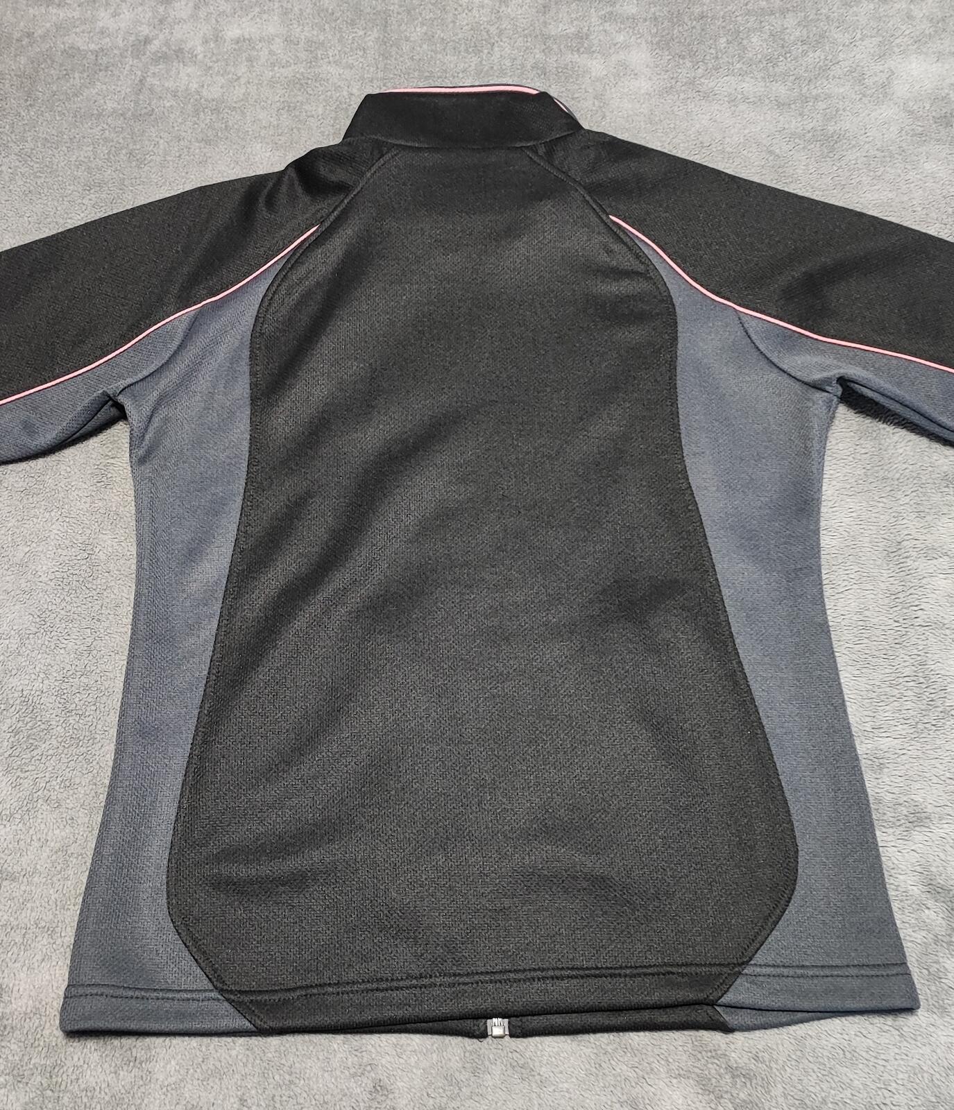 Vintage New Balance Plain Black Long Sleeve Zip Track Jacket Women Medium