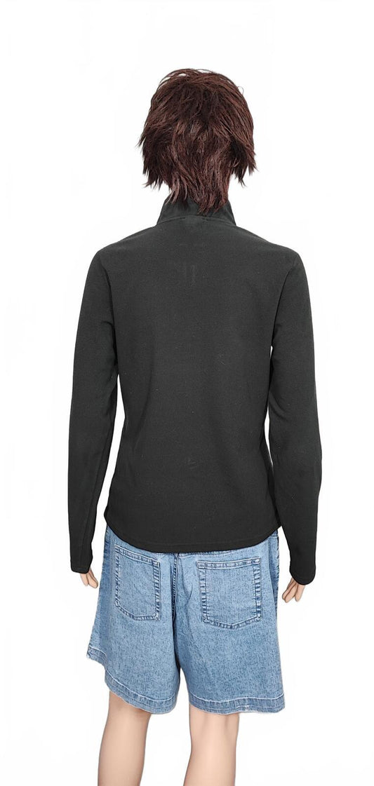 Vintage The North Face Plain Black Half Zip Fleece Pullover Jacket Women Medium