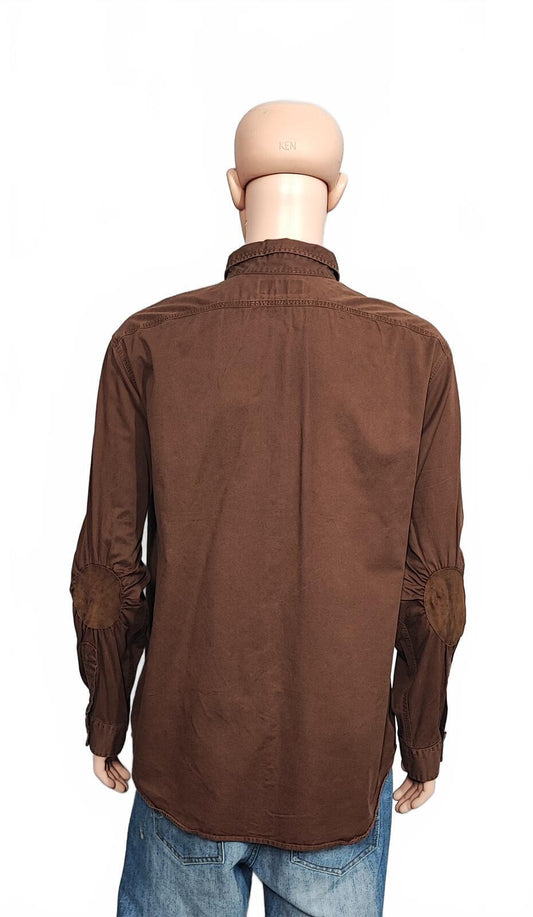 Vintage Polo Ralph Lauren Utility Long Sleeve Shirt Faded Brown Men's Size XL