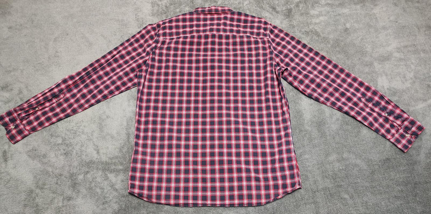 Vintage Timberland Plaid Long Sleeve Western Pearl Snap Shirt Men Size Medium