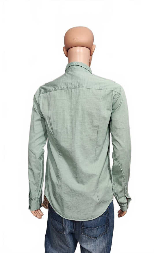 Vintage Calvin Klein Jeans Long Sleeve Shirt Sage Green Utility Men's Size M