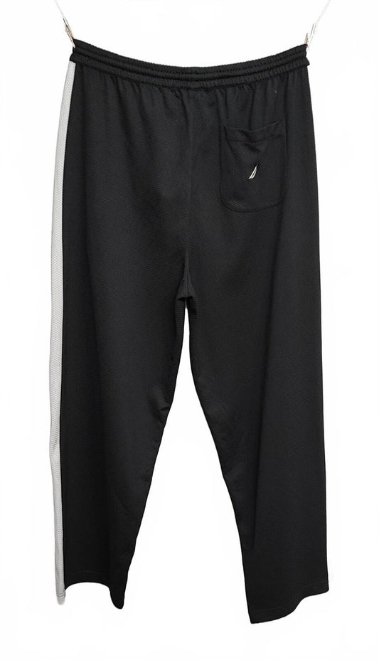 Vintage Nautica Plain Black Embroidered Logo Tracksuit Bottoms Joggers Men L