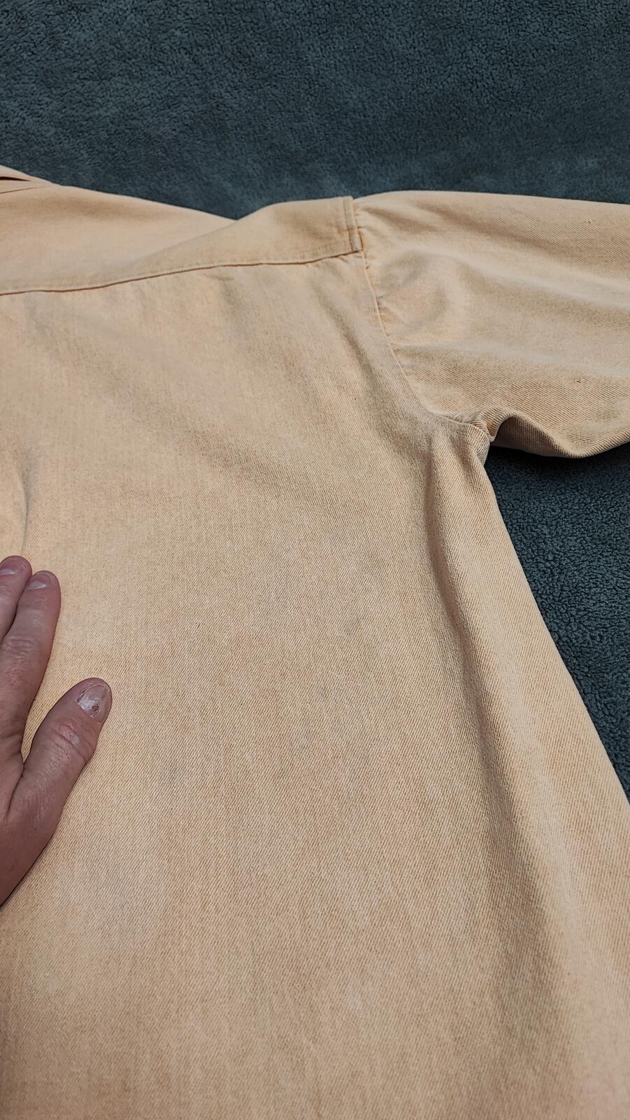 Vintage Chaps Ralph Lauren Heavy Cotton Canvas Shacket Overshirt Yellow Large