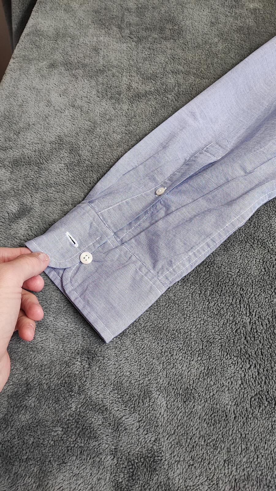 Vintage J.Crew Plain Light Blue Slim Fit Long Sleeve Office Shirt Men Size Large