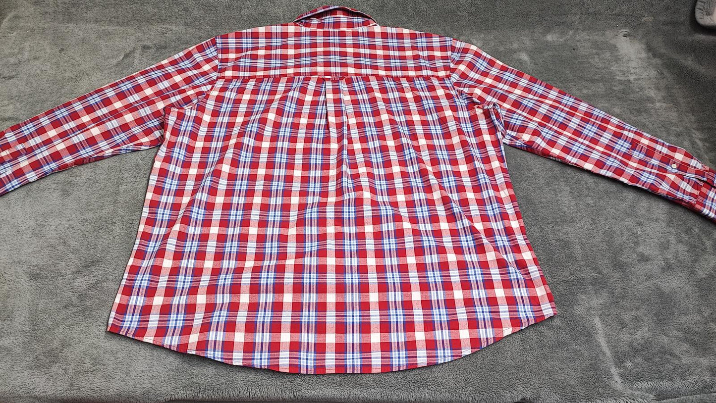 Vintage Chaps Checked Long Sleeve Shirt Red Multicolour Men's Size XXXL