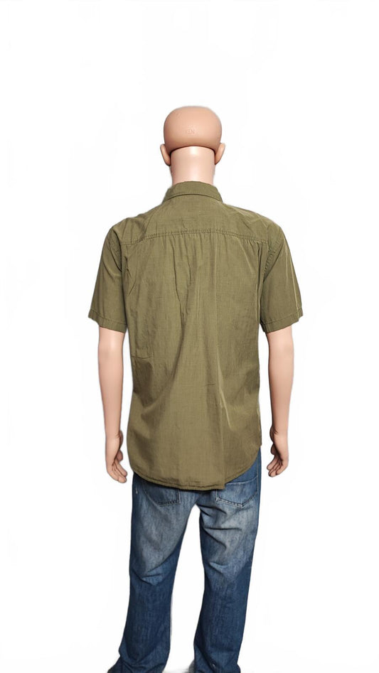 Vintage Gap Casual Short Sleeve Shirt Khaki Tan Retro 90s Men's Size Large L