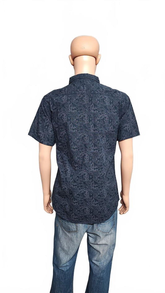 Vintage George Asda Casual Short Sleeve Shirt Blue Retro Y2K Men's Size Large L