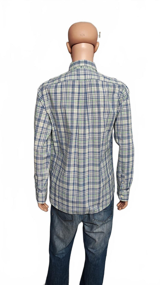Vintage Gap Checked Long Sleeve Plaid Flannel Grunge Shirt Blue Men Size Large