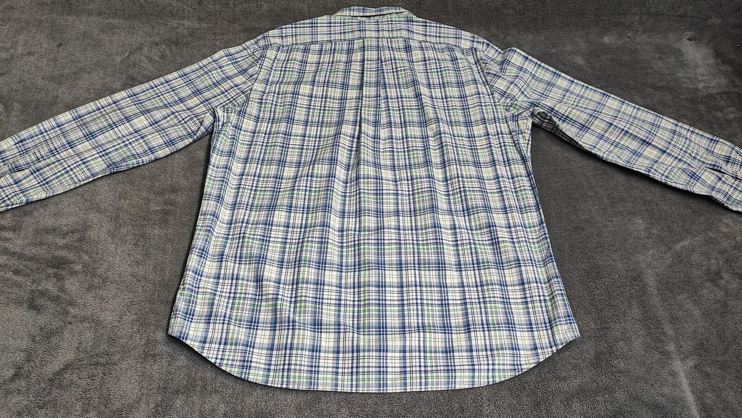 Vintage Gap Checked Long Sleeve Plaid Flannel Grunge Shirt Blue Men Size Large