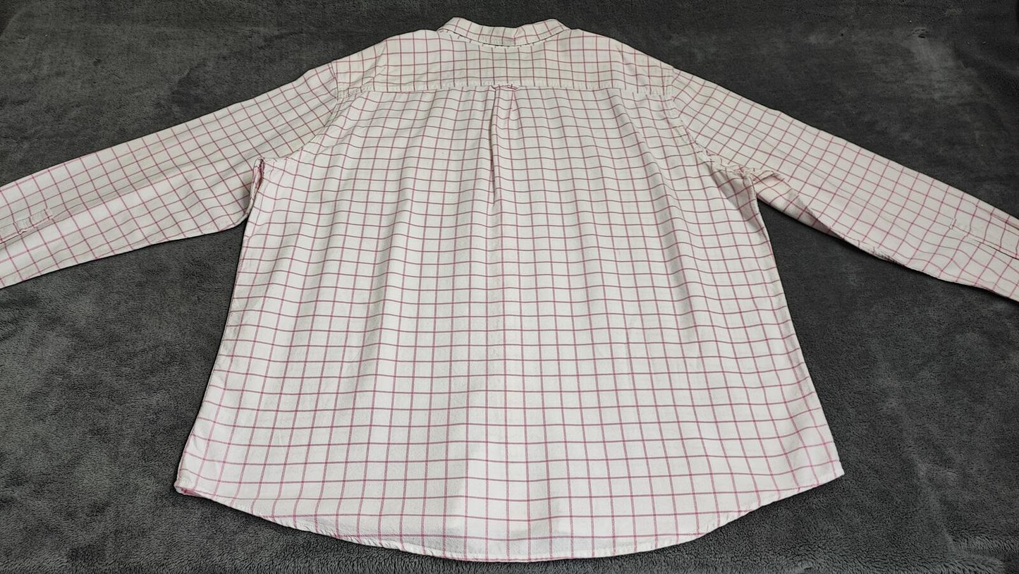 Vintage Chaps Striped Long Sleeve Crest Logo Casual Shirt Pink Men's Size XXL