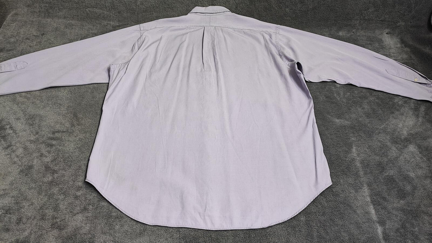 Vintage Polo Ralph Lauren Blake Silk Blend Long Sleeve Shirt Lilac Men Size XXL