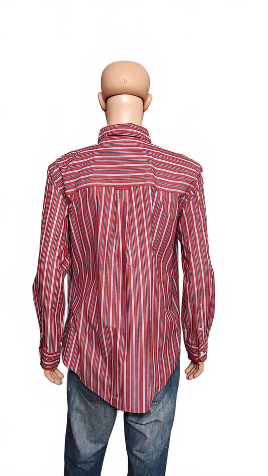Vintage Chaps Striped Long Sleeve Shirt Red Blue Men's Size XXL Oversized