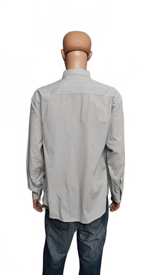 Vintage Nautica Checked Long Sleeve Sailboat Plaid Casual Shirt Men's Size XXL