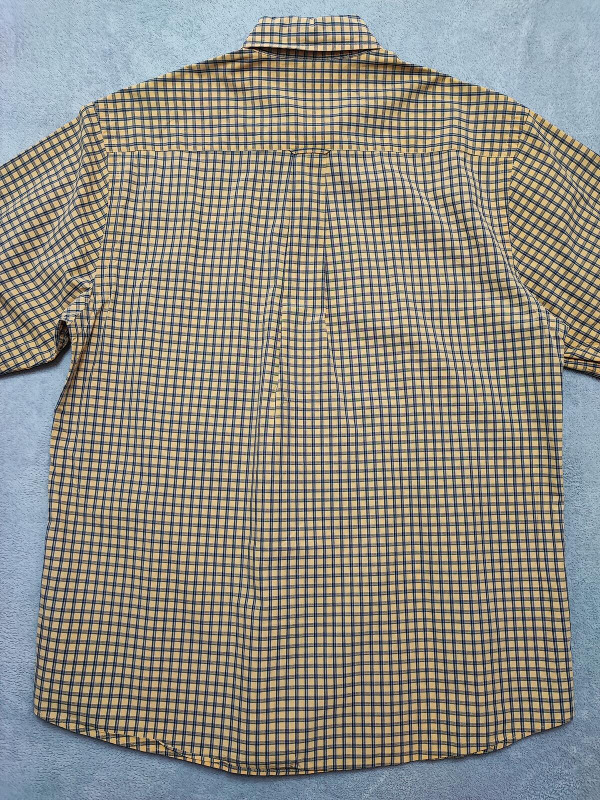 Vintage Nautica Checked Long Sleeve Plaid Lumberjack Shirt Yellow Men Size Large