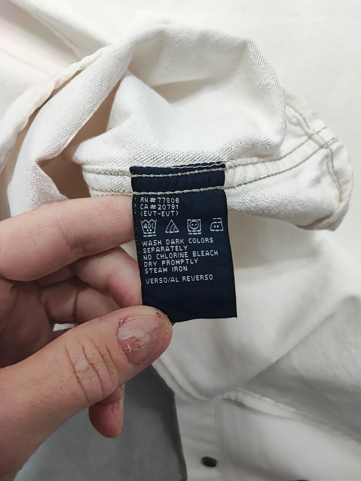 Vintage Tommy Jeans Heavy Cotton Overshirt Shacket Off White Cream Men's XXL XL