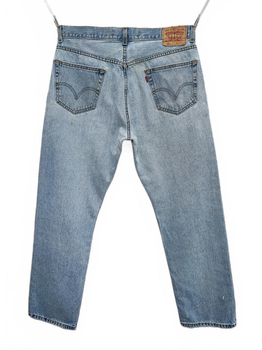Vintage Levi's 505 Regular Fit Jeans Faded Blue Grunge Skater Men's W34 L31