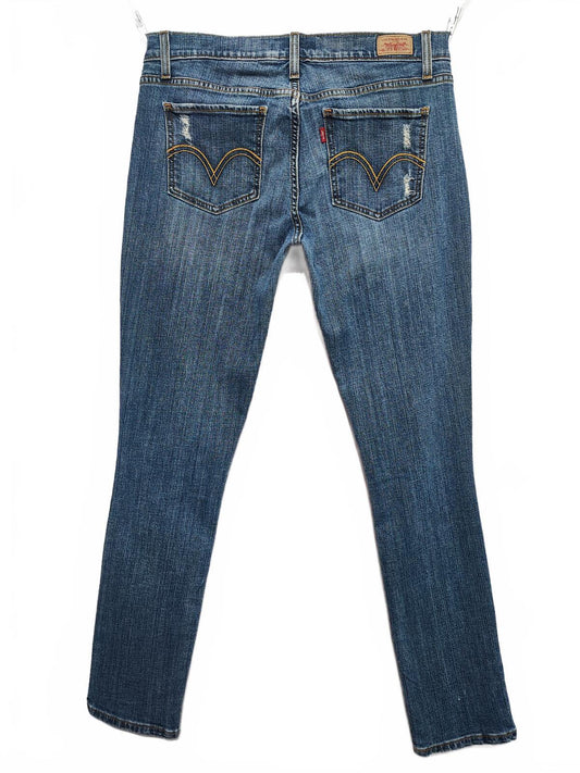 Vintage Levi's Navy Blue Wash Denim Jeans 90s Y2K Straight Leg Men's W33 L32