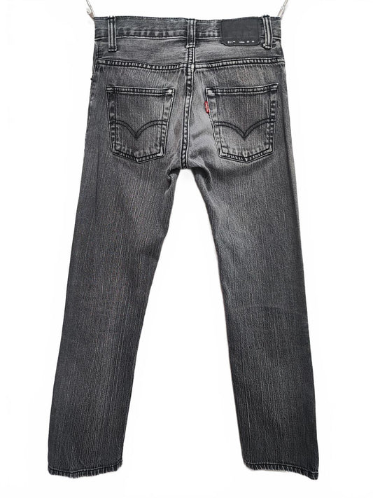 Vintage Levi's 511 Slim Jeans Faded Black Grey Youth Kids Streetwear W26 L26