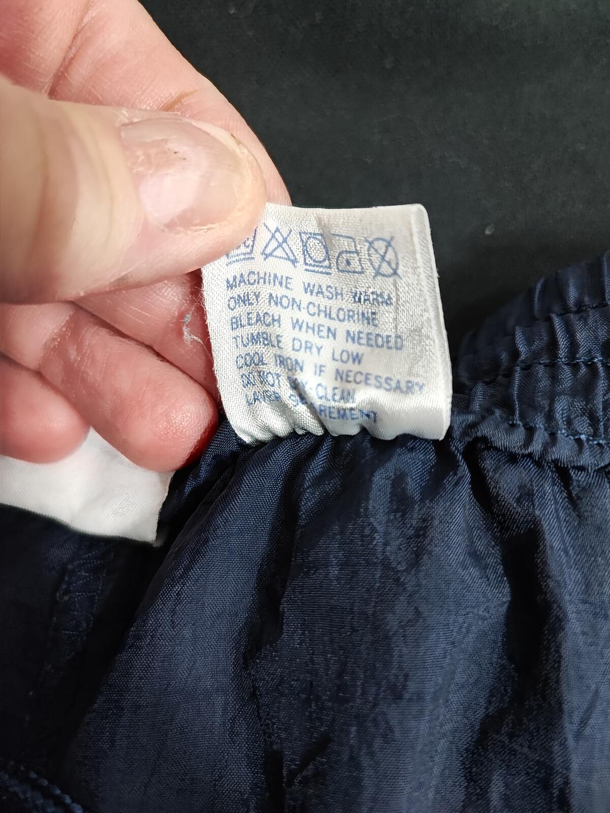 Vintage Reebok Shiny Navy Blue Tracksuit Bottoms Joggers Men Size Large