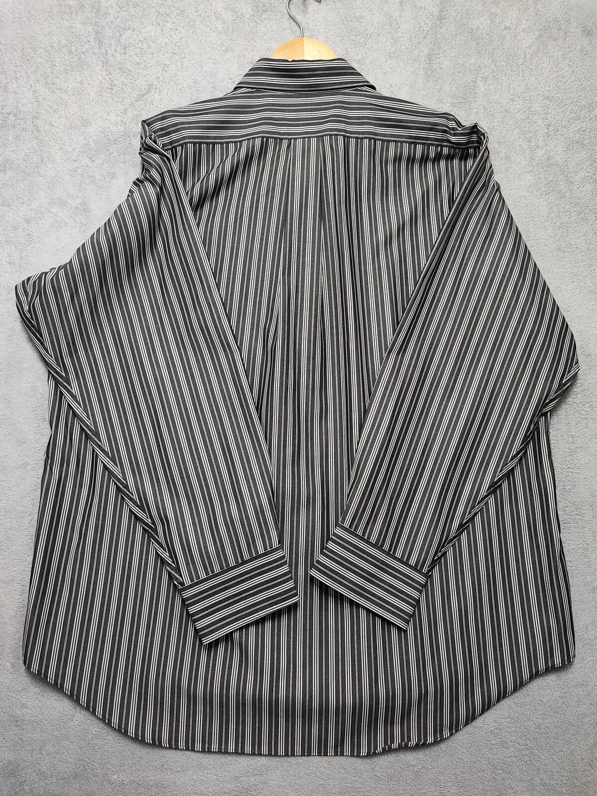 Vintage Chaps Striped Long Sleeve Shirt Faded Black Men's Size XXL Oversized