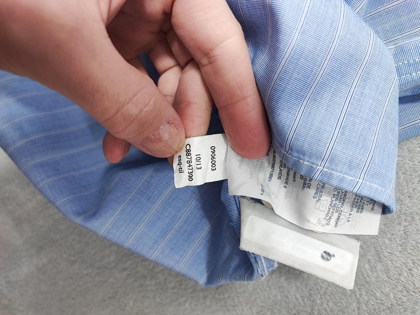 Vintage Tommy Hilfiger Striped Shirt XL Blue White Yellow Cotton 90s Preppy Dad