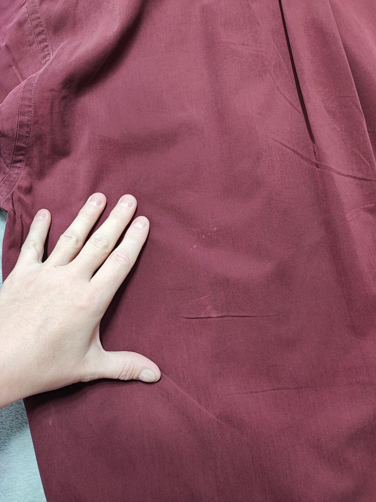 Vintage Tommy Hilfiger Plain Long Sleeve Big Shirt Burgundy Men Size XXL