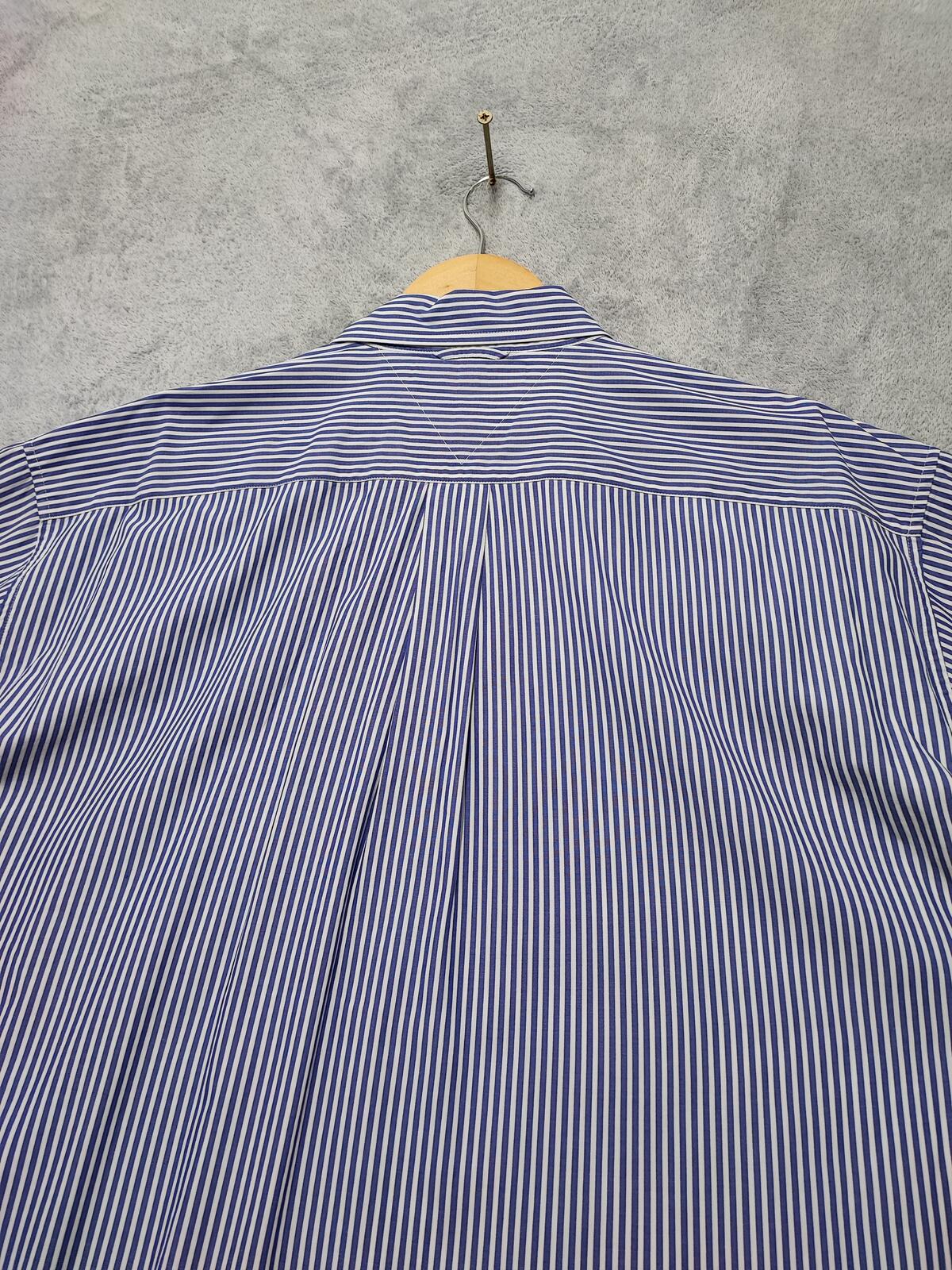 Vintage Tommy Hilfiger Striped Long Sleeve Button Down Shirt Blue Men's Size XL