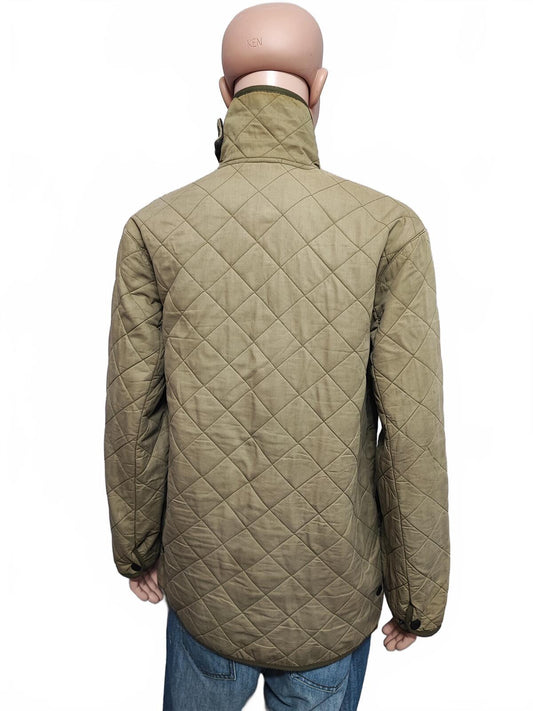 Vintage Barbour Duracotton Polarquilt Fleece Lined Jacket Tan Beige Men Size XL