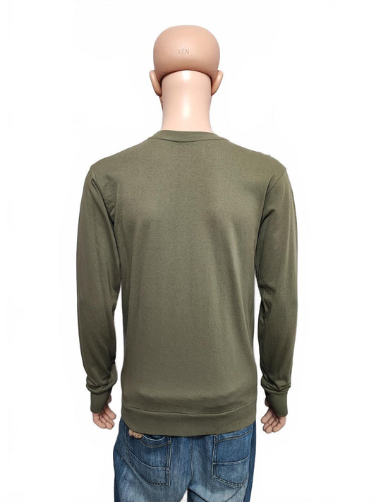 Vintage Closure London Plain Khaki Green Crewneck Knit Jumper Men Size Medium