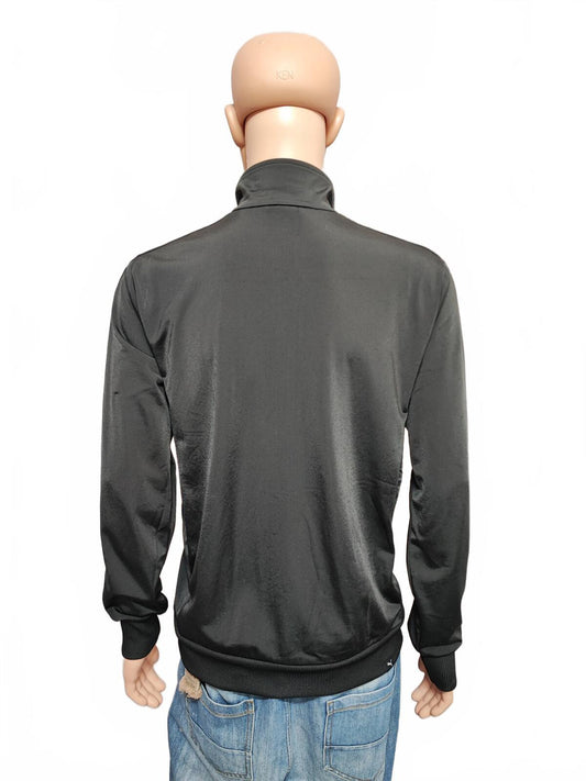 Vintage Puma Plain Black Contrast Piping Track Jacket Men Size Large