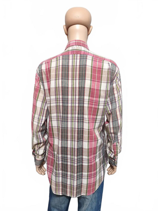 Vintage Polo Ralph Lauren Yarmouth Checked Long Sleeve Shirt Red Men's Size XL