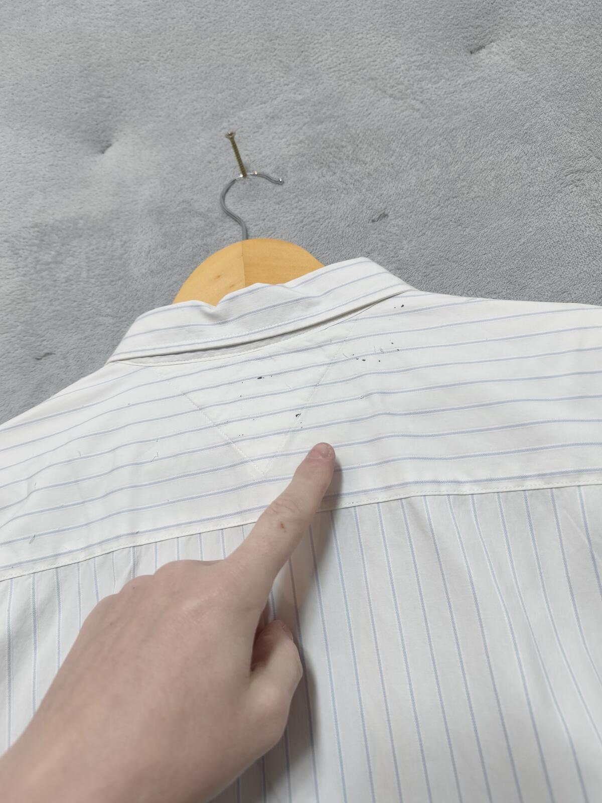 Vintage Tommy Hilfiger Striped Long Sleeve Shirt White Blue Men's Size XL