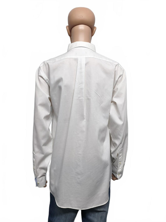 Vintage Chaps Plain Long Sleeve Shirt Solid White Men's Size XXL Oversized