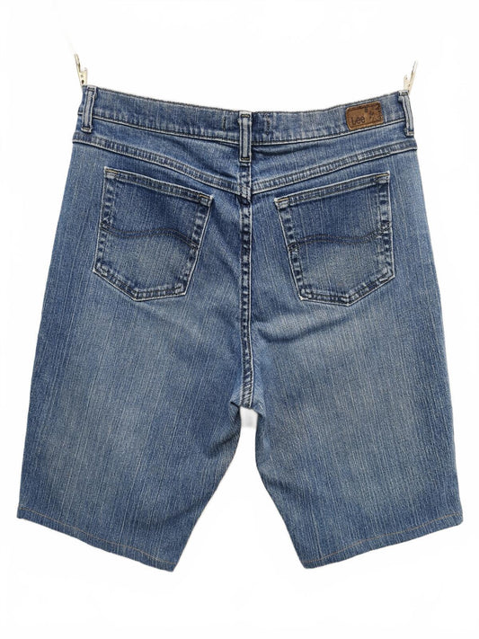 Vintage Lee Women's High Waisted Mid Wash Blue Denim Summer Casual Jorts 34W