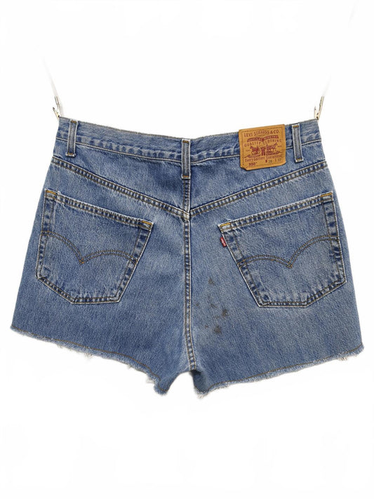 Vintage Levi's 550 Blue Stonewash Raw Hem Jorts Shorts Made in Canada W38