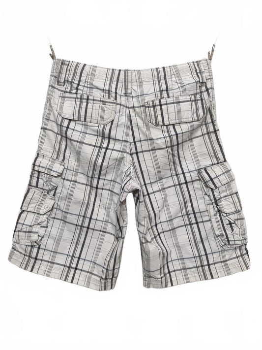 Vintage Lee Dungarees Shorts Black White Check 90s Skater Grunge Summer 30W