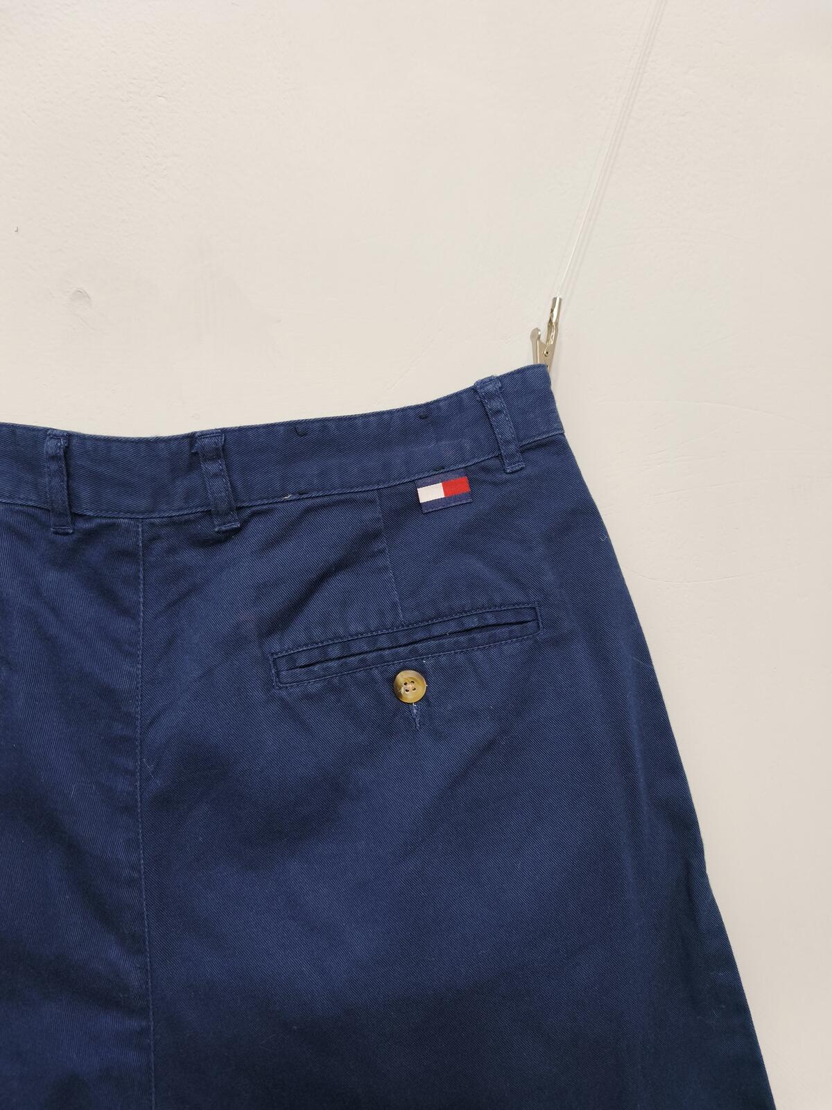 Vintage Tommy Hilfiger Pleated Chino Shorts Navy Blue 90s Old Money 30W Rare